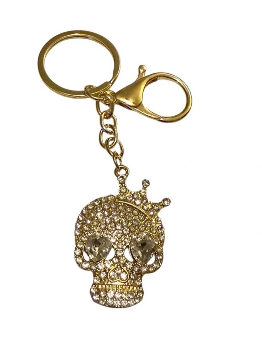 Betsey Johnson XOKiara Denim skull embossed tote plus bag charm and hair clip. - Picture 9 of 10